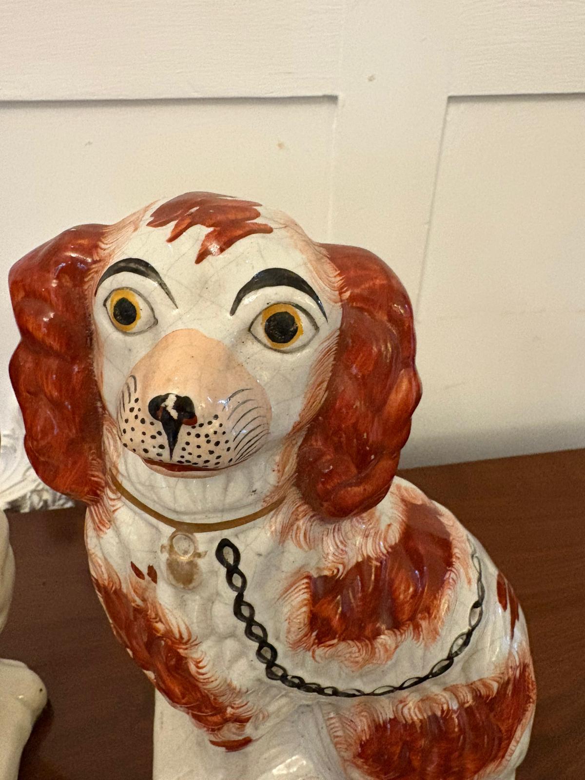 XIXe siècle Paire de chiens anciens de l'épagneul du Staffordshire en vente