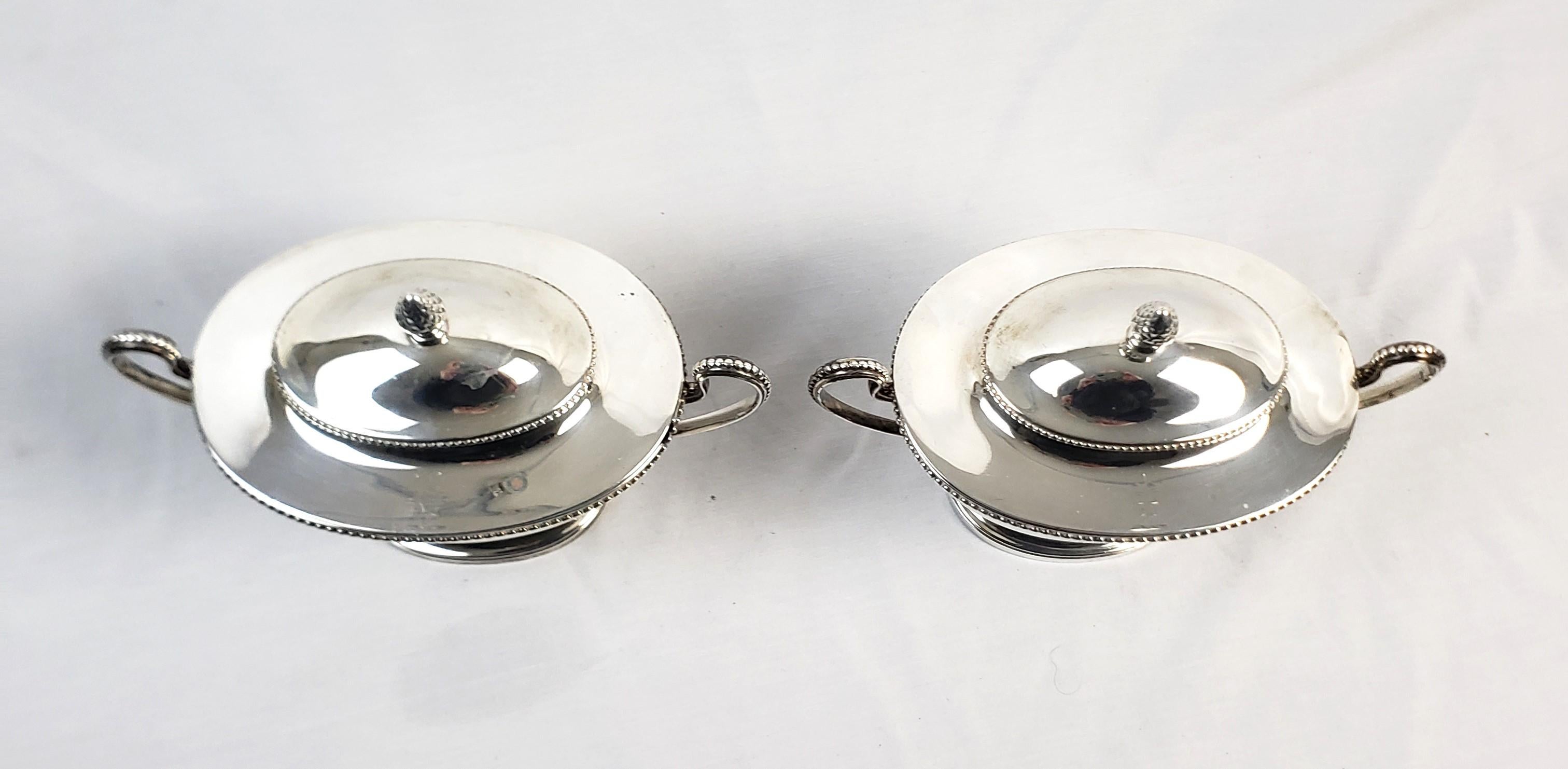Pair of Antique Sterling Silver Georgian Covered Sauce Tureens For Sale 4