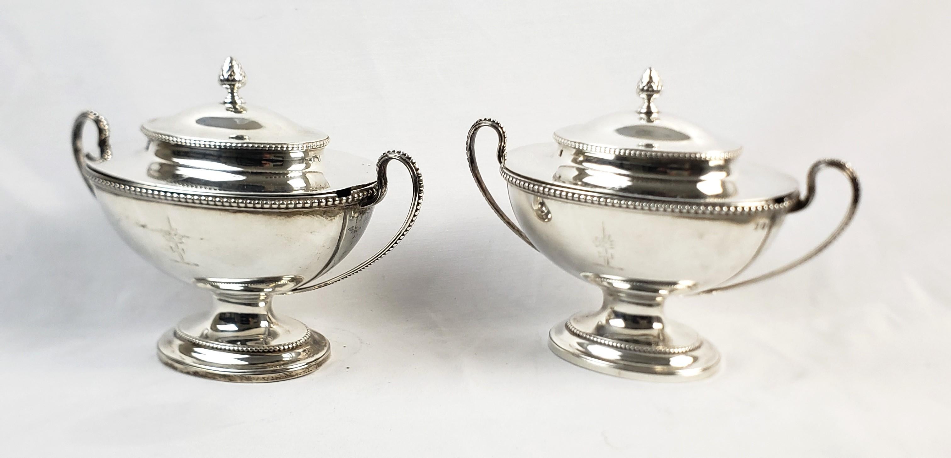 Hand-Crafted Pair of Antique Sterling Silver Georgian Covered Sauce Tureens For Sale