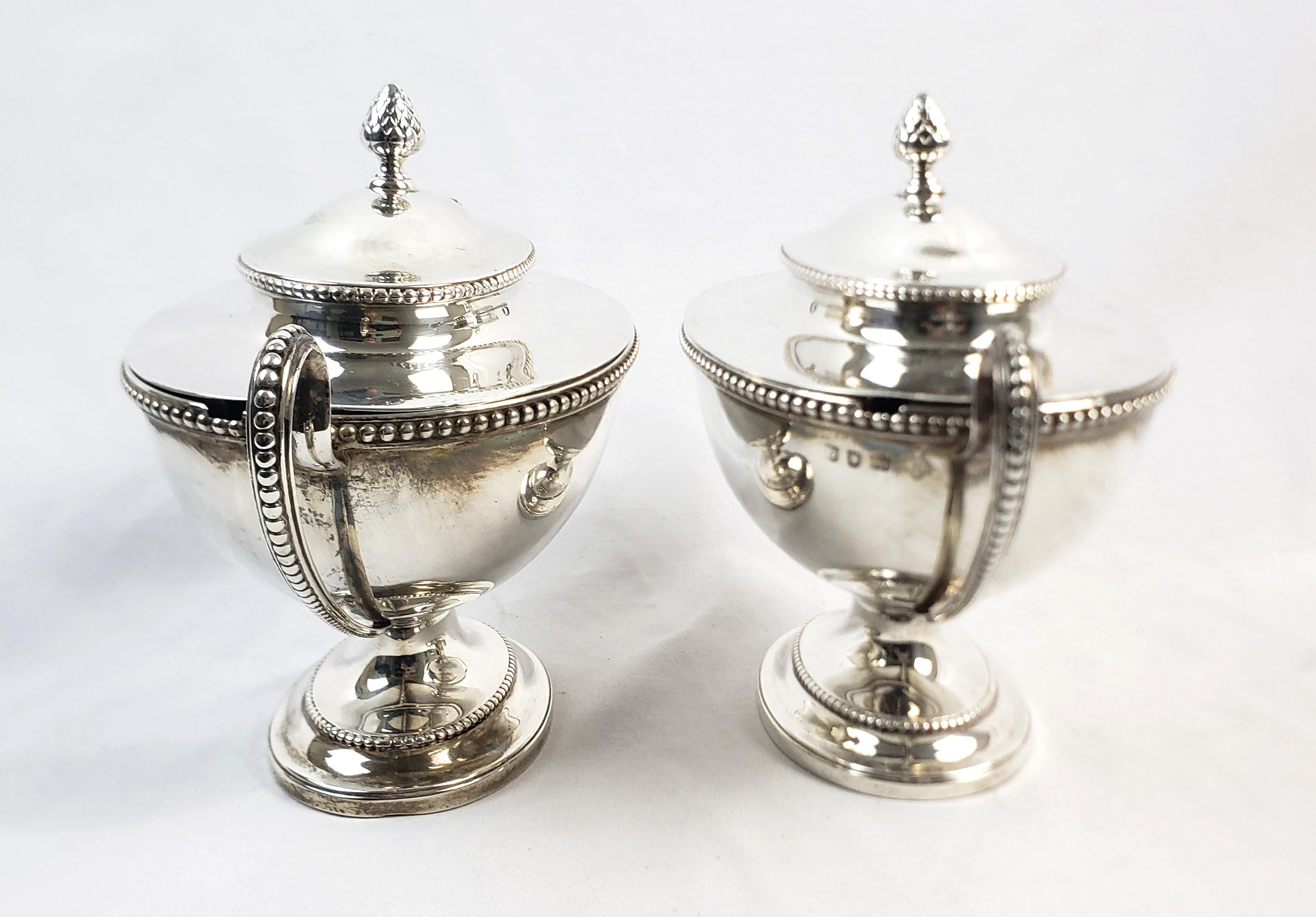 19th Century Pair of Antique Sterling Silver Georgian Covered Sauce Tureens For Sale
