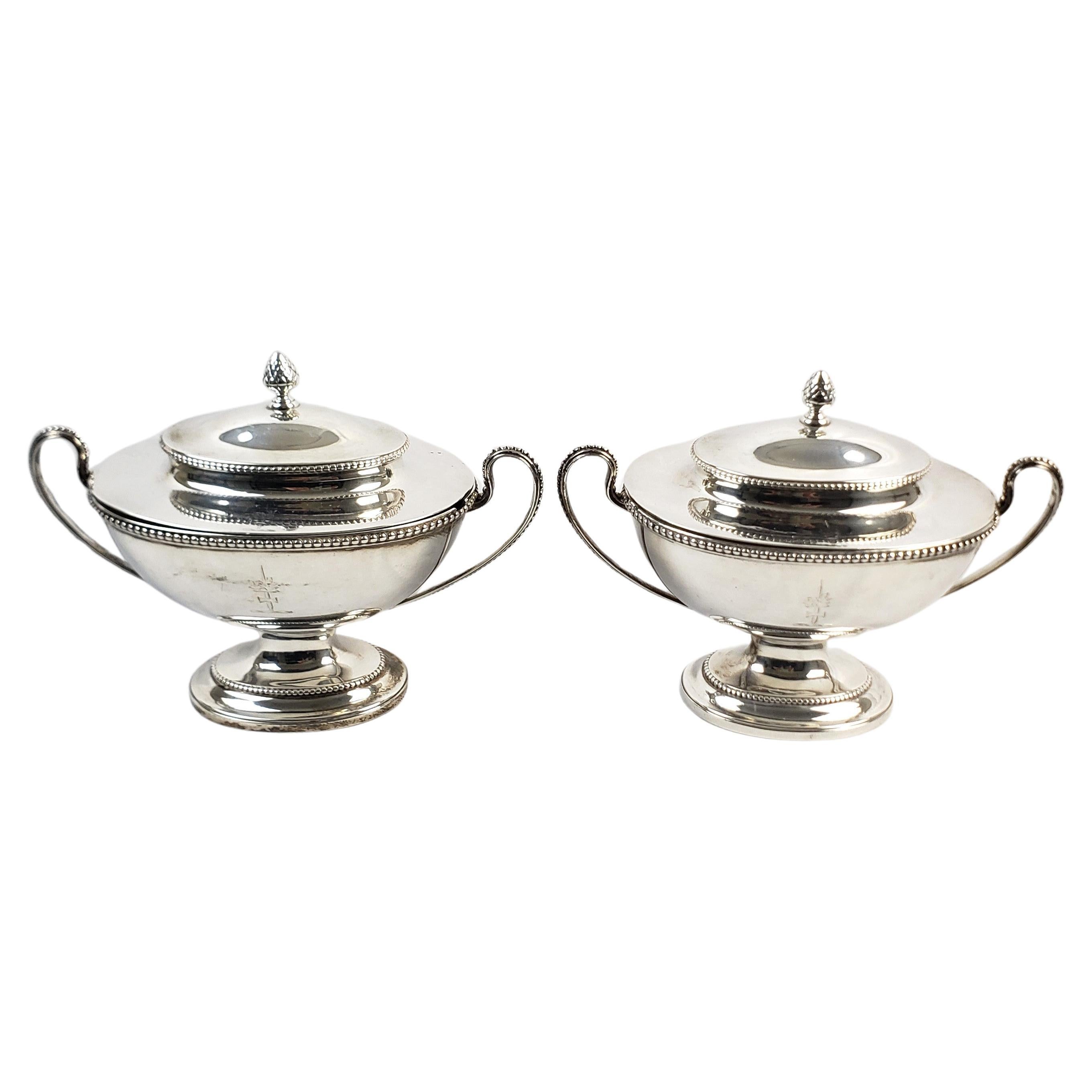 Pair of Antique Sterling Silver Georgian Covered Sauce Tureens For Sale