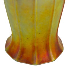 Coppia di paralumi in vetro artistico Steuben Gold Aurene Tulip Shaped c1920