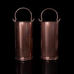 Pair of Antique Stick Stands, English, Copper, Hallway, Early Victorian, C.1850