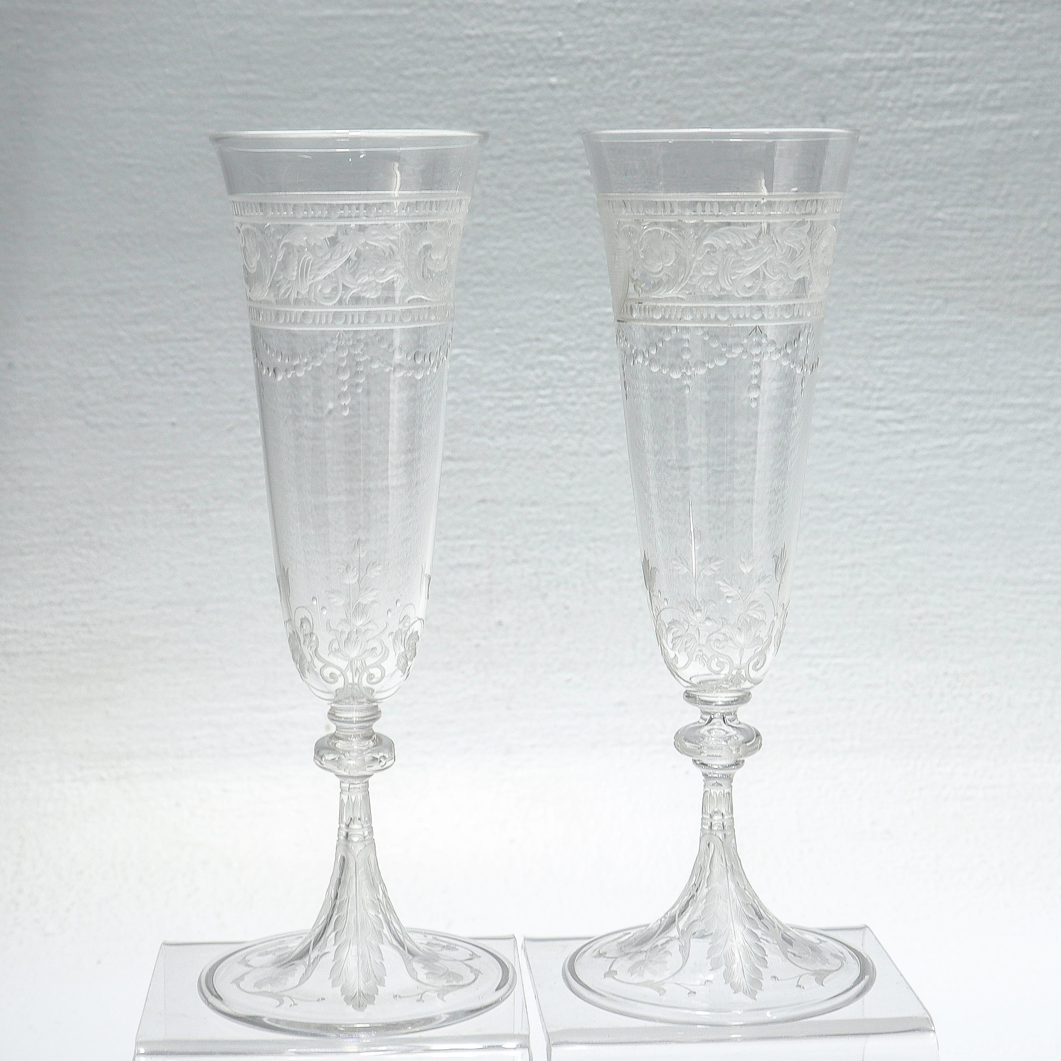 vintage cut glass champagne glasses