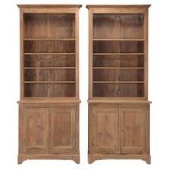 Pair of Antique Stripped Pine French Bookcases from the late 1800’s Unrestored