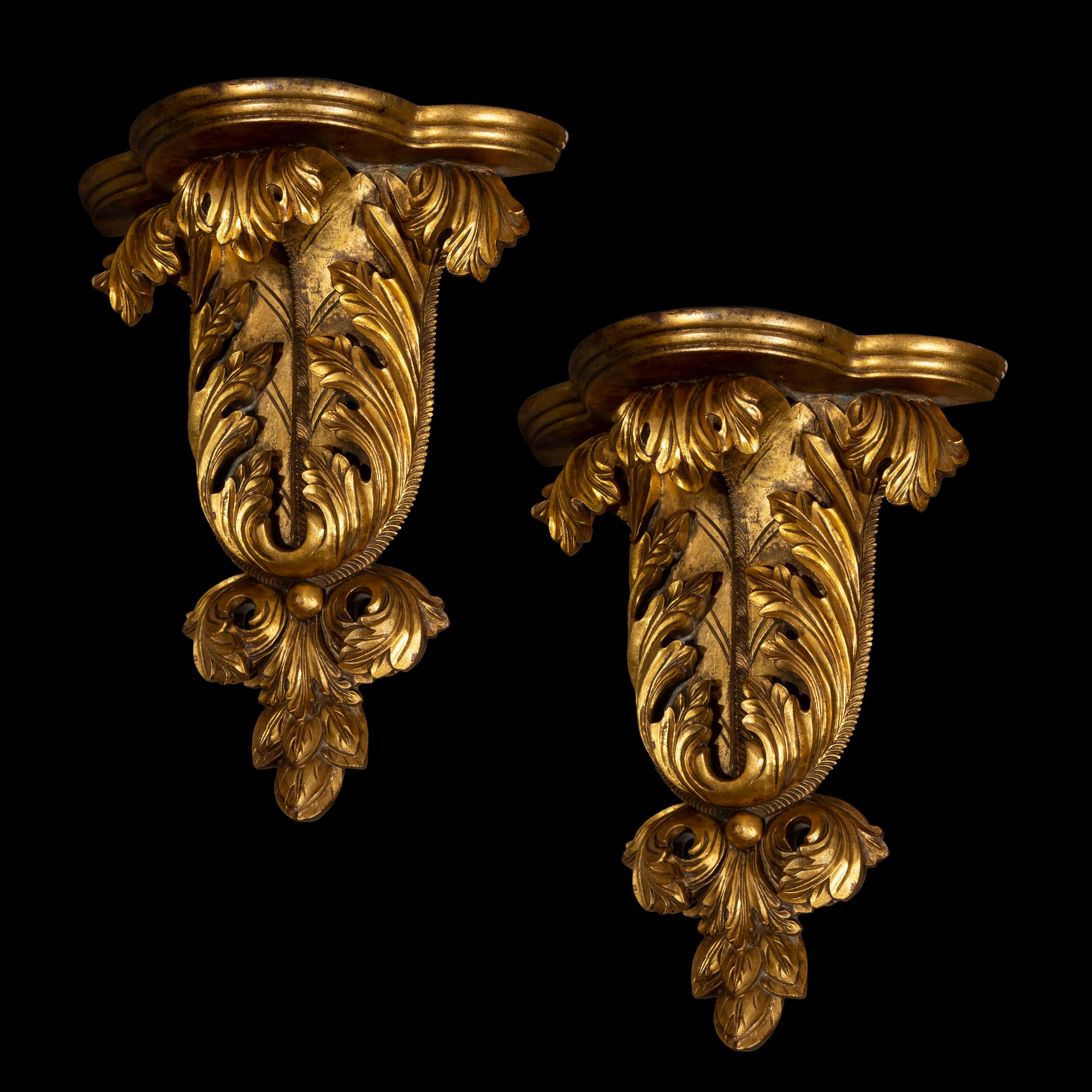 Italian Pair of Antique Style Wall Brackets or Sconces