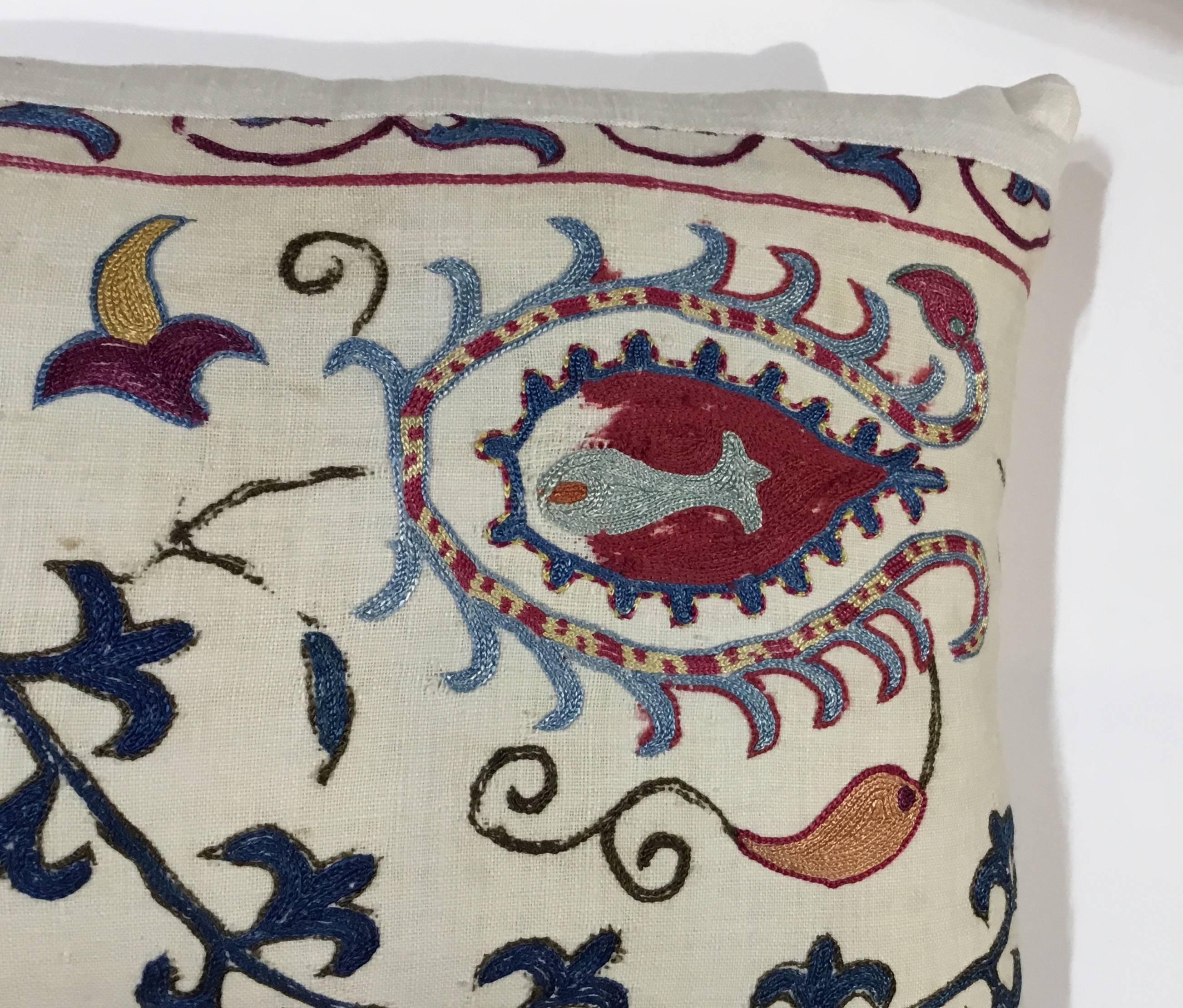 Pair of Antique Suzani Pillow 3