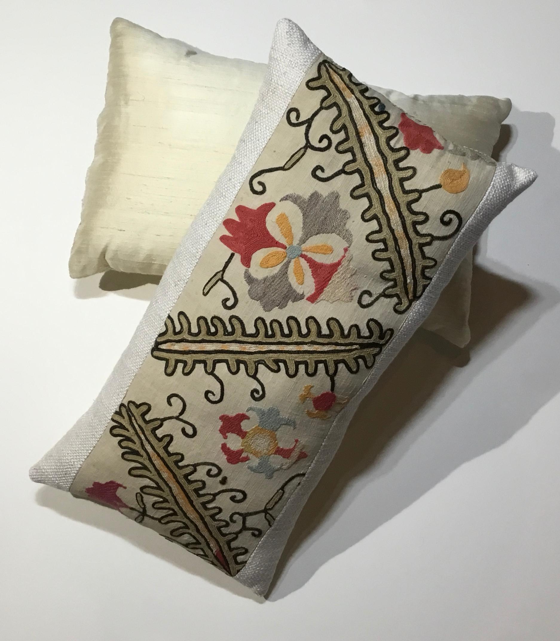 Pair of Antique Suzani Pillows 5