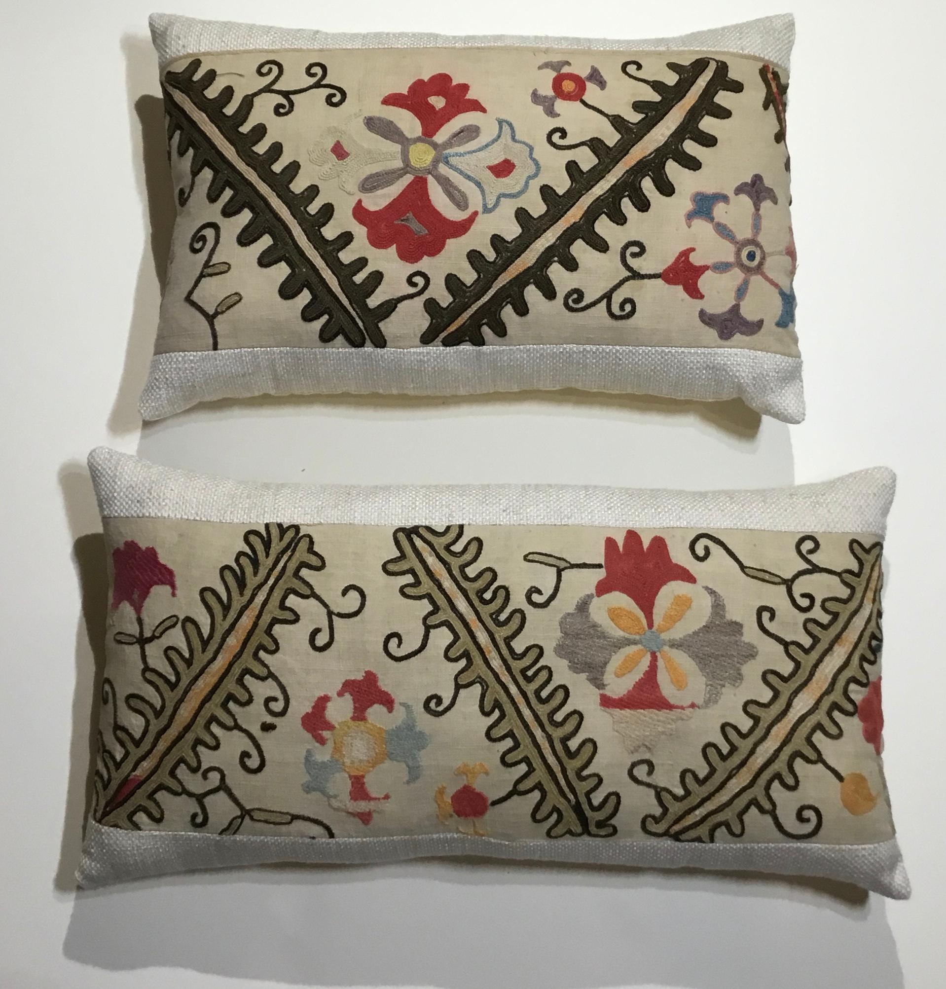 Pair of Antique Suzani Pillows 8