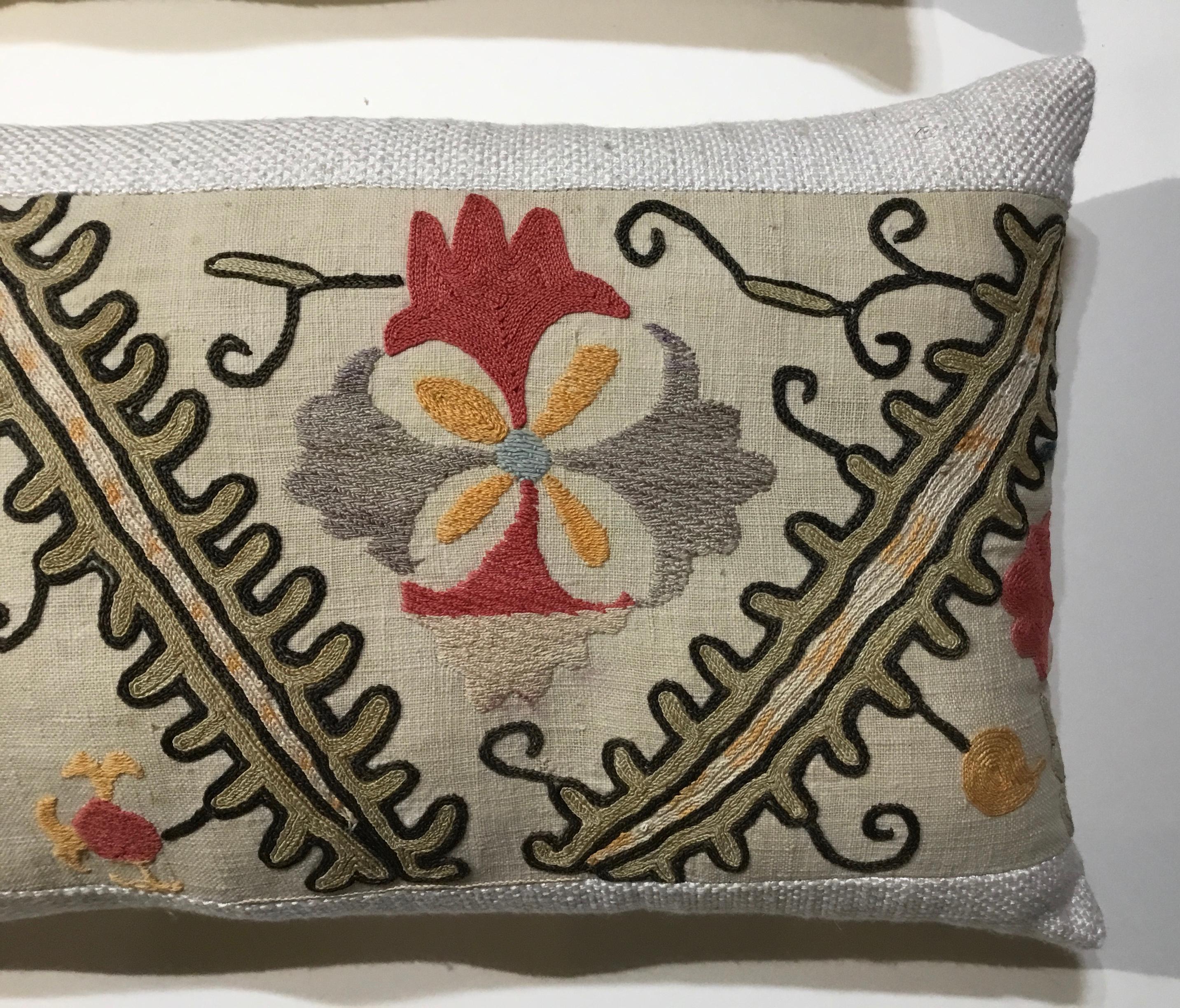 Pair of Antique Suzani Pillows In Good Condition In Delray Beach, FL