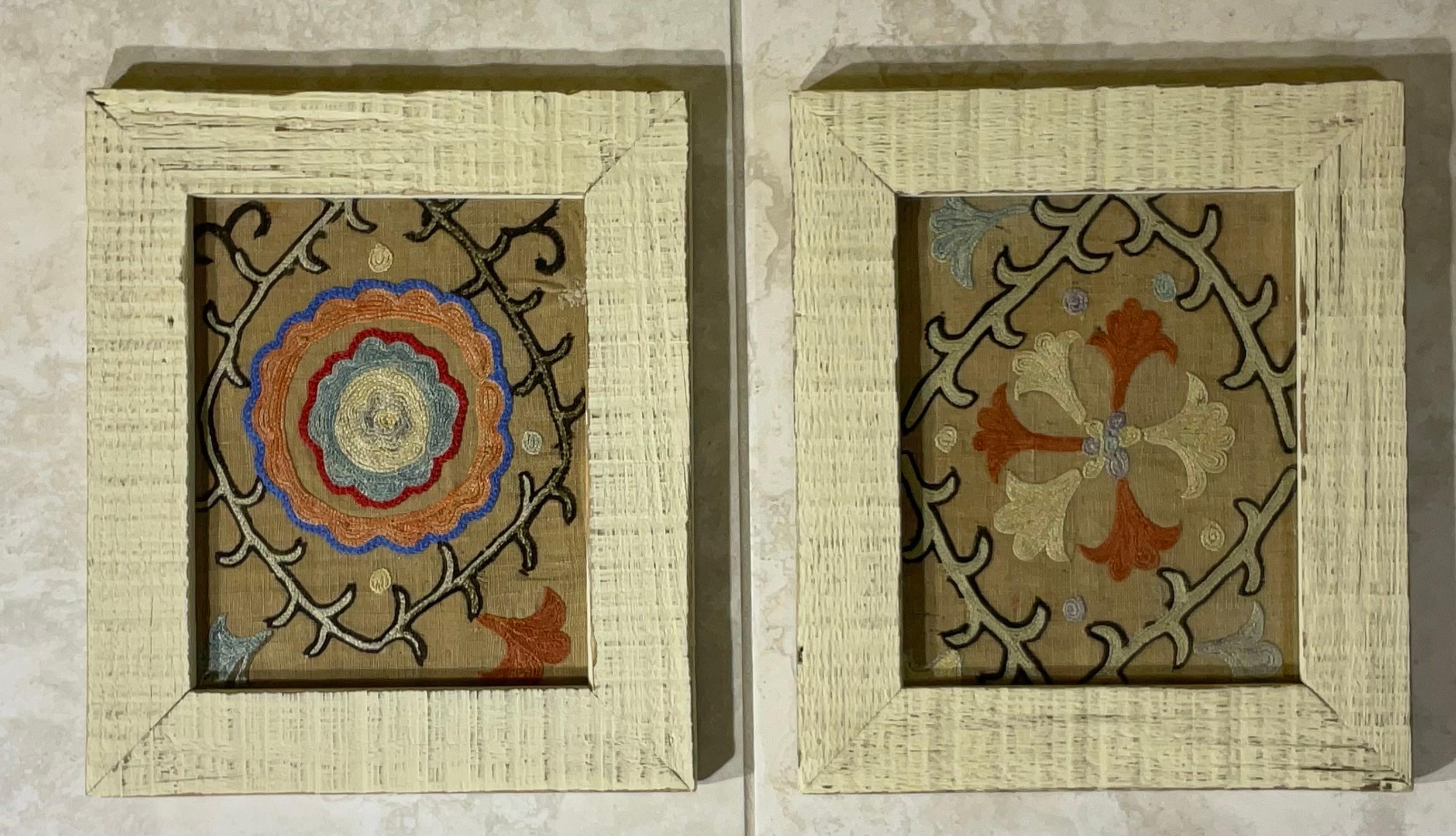 Early 20th Century Pair Of Antique Suzani Wall Hanging For Sale