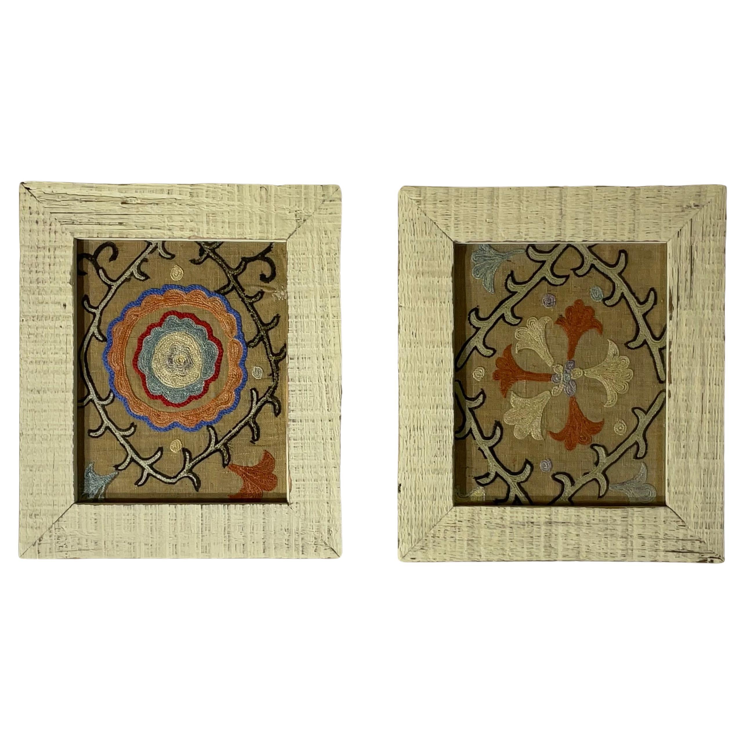 Pair Of Antique Suzani Wall Hanging For Sale