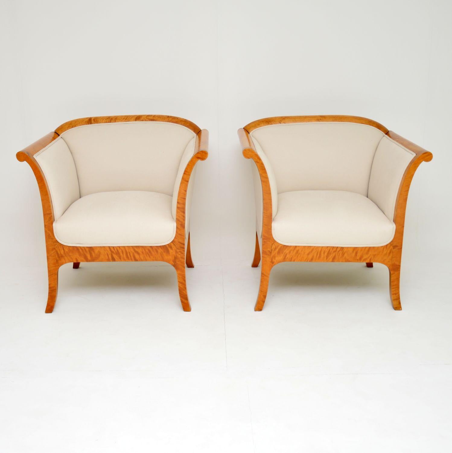 Pair of Antique Swedish Biedermeier Armchairs In Good Condition In London, GB