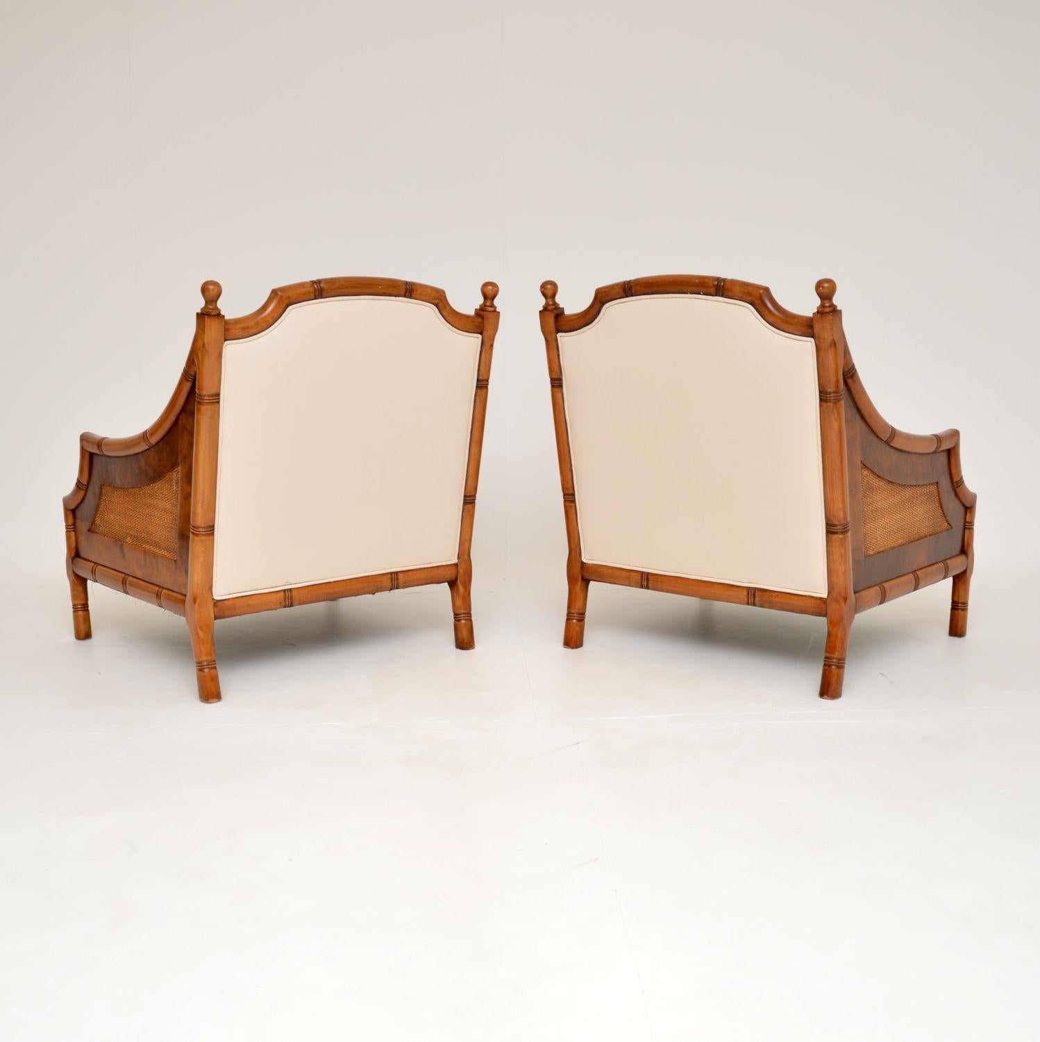 Pair of Antique Swedish Colonial Style Armchairs in Walnut 1