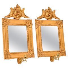 Pair of Antique Swedish Gilt Wood Mirrors