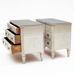 Pair of Painted Swedish Gustavian Style Chest of Drawers