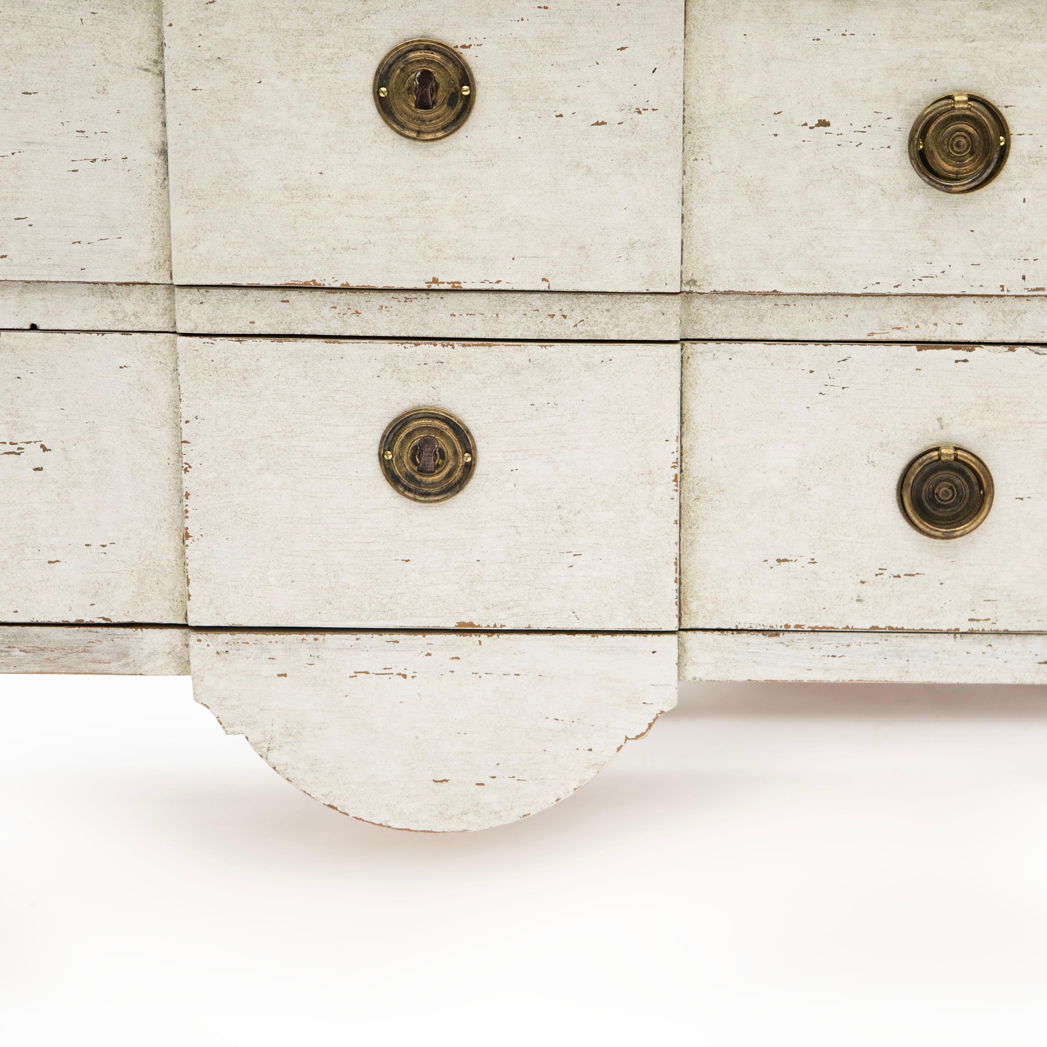 Brass Pair of Antique Swedish Gustavian Style Chest of Drawers For Sale