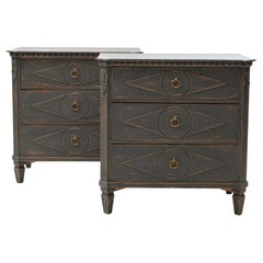 Pair of Antique Swedish Gustavian Style Chest of Drawers
