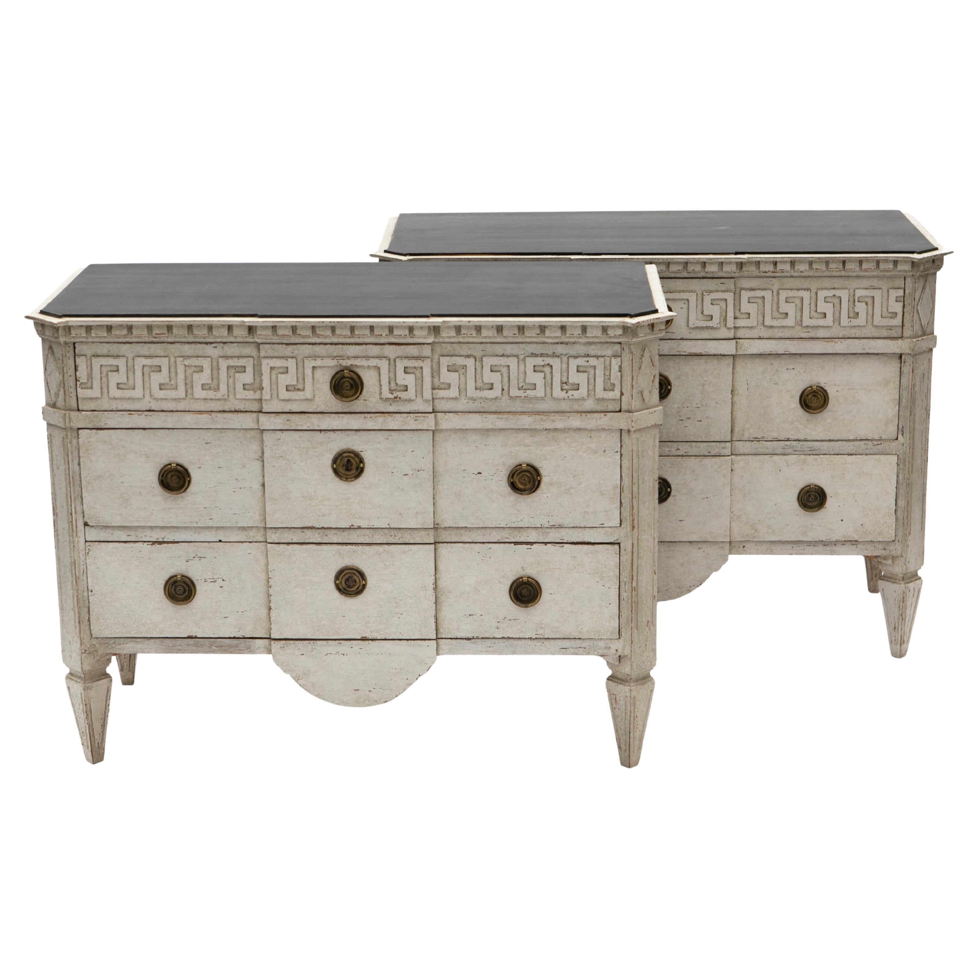 Pair of Antique Swedish Gustavian Style Chest of Drawers For Sale