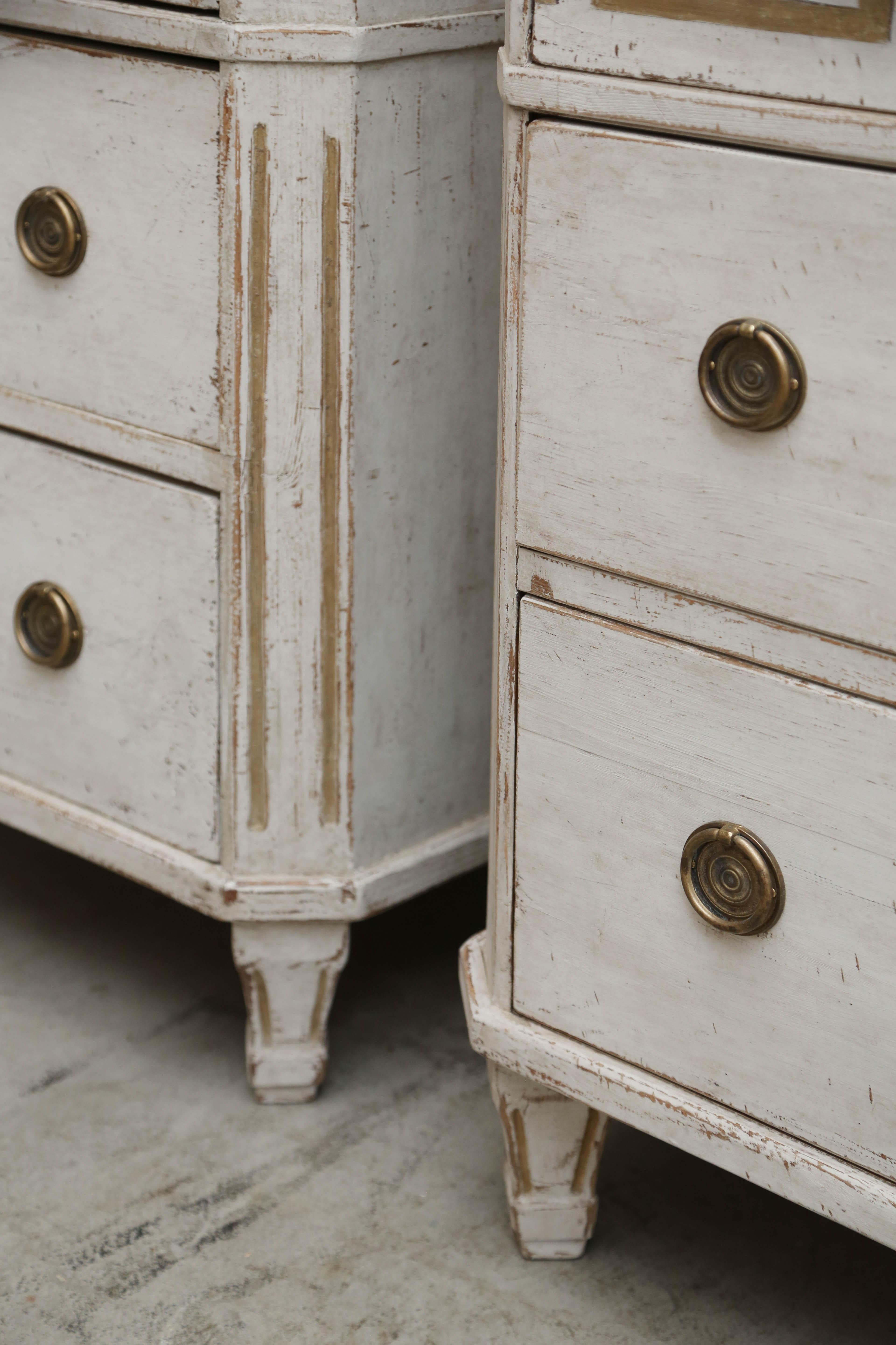 Pair of Antique Swedish Gustavian Style Painted Chests with Greek Key 8