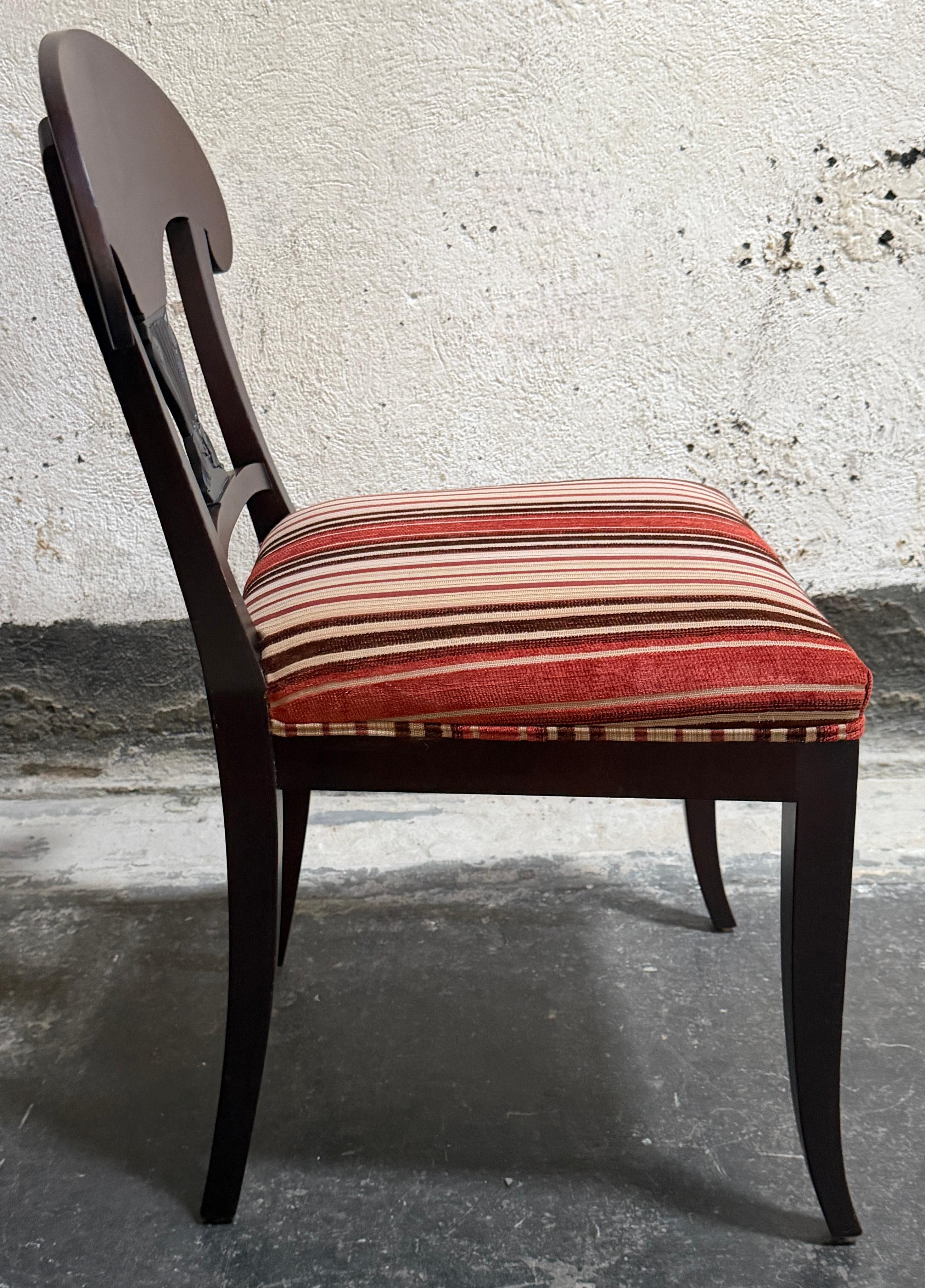 Paar antike schwedische Karl Johan Biedermeier Stühle aus geflammter Birke - restauriert (Stoff) im Angebot