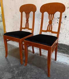 Pair of Antique Swedish Karl Johan (Biedermeier) Revival Side Chairs c. 1900