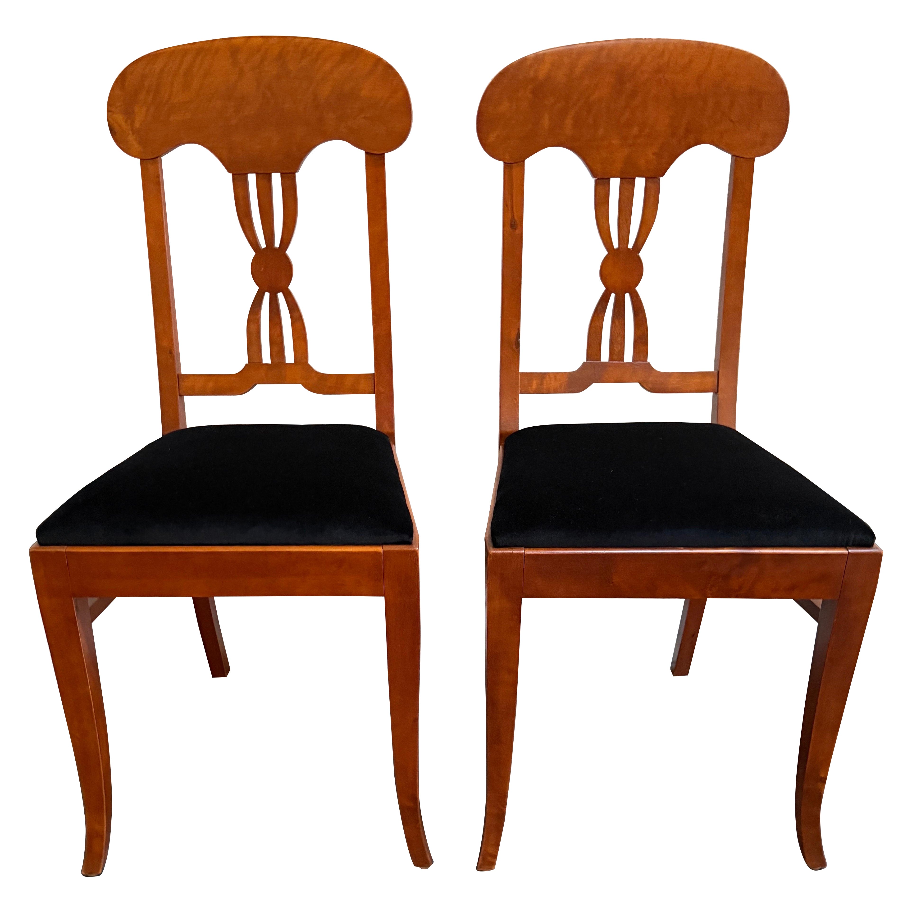 Coppia di antiche sedie svedesi Karl Johan (Biedermeier) Revival c. 1900