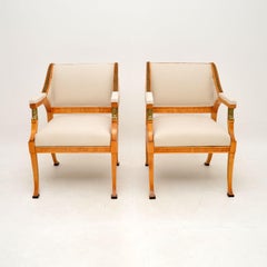 Paar antike schwedische neoklassizistische Sessel