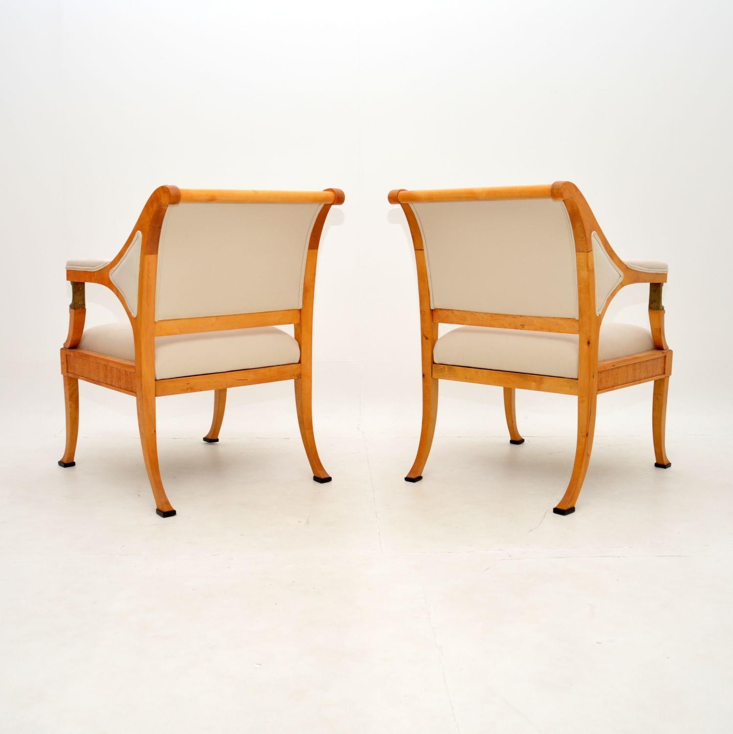 Late 19th Century Pair of Antique Swedish Neoclassical Armchairs