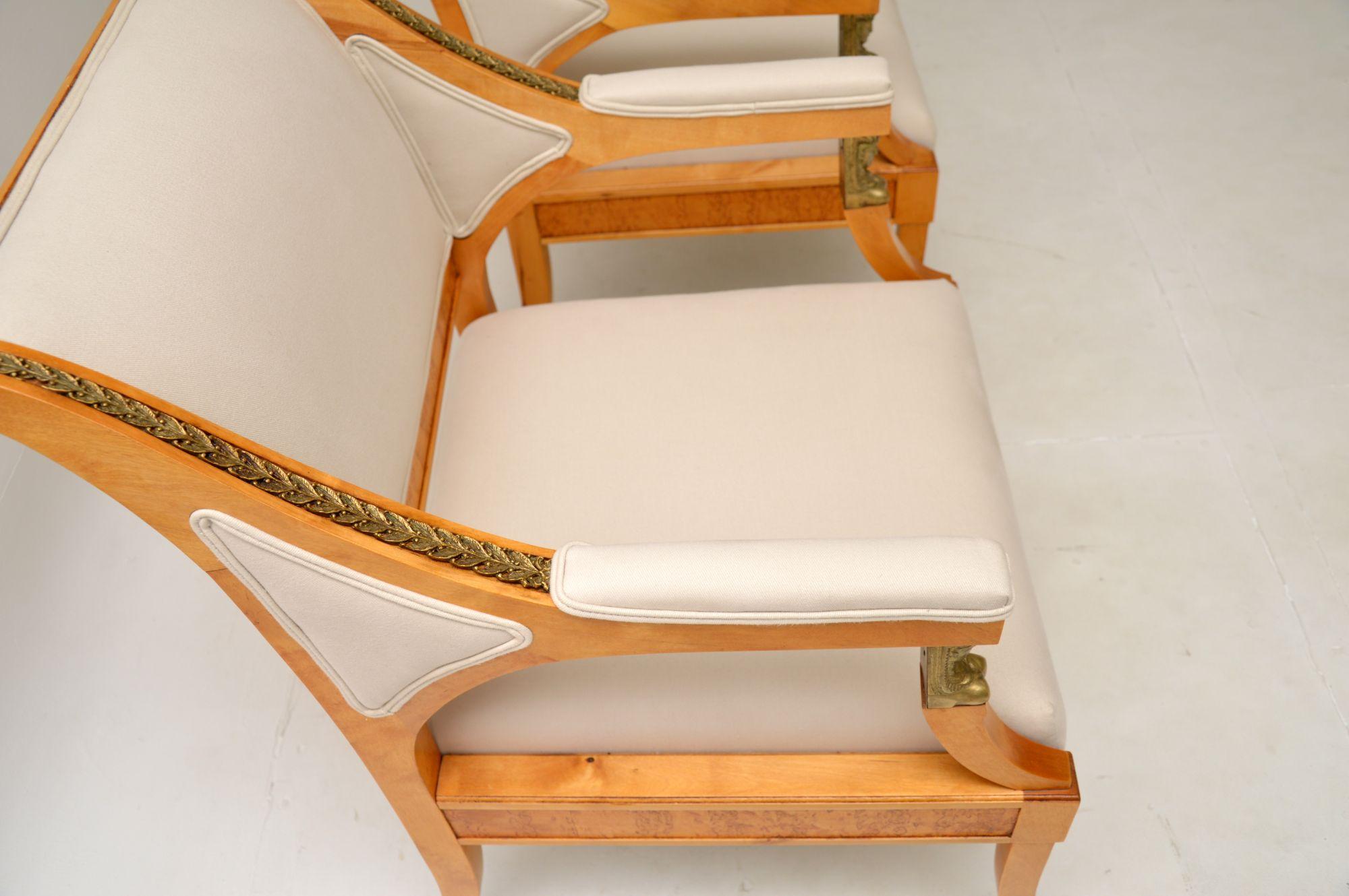 Pair of Antique Swedish Neoclassical Armchairs 2