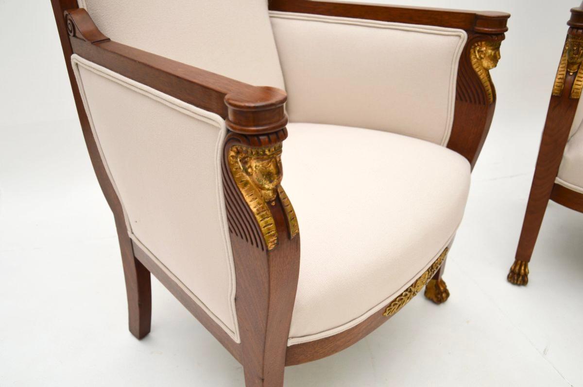 Tessuto Coppia di antiche poltrone svedesi in stile neoclassico in vendita