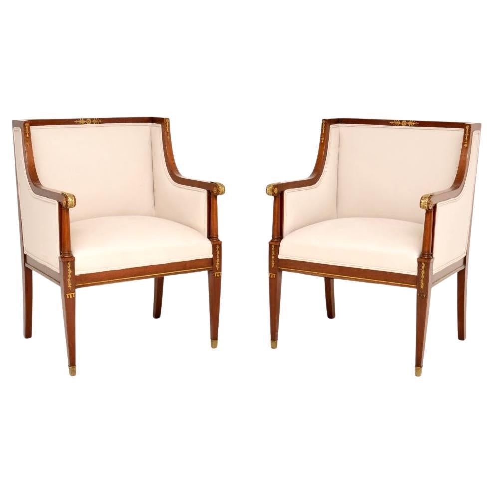 Pair of Antique Swedish Neoclassical Armchairs