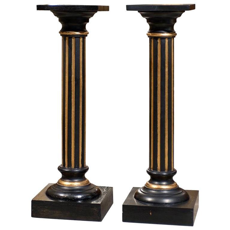 Pair of Antique Swedish Neoclassical Late Empire Pedestals For Sale