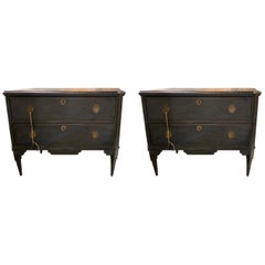 Pair of Antique Swedish Neoclassical Painted Chests Pair of Antique Swedish Neoclassical Painted Chests