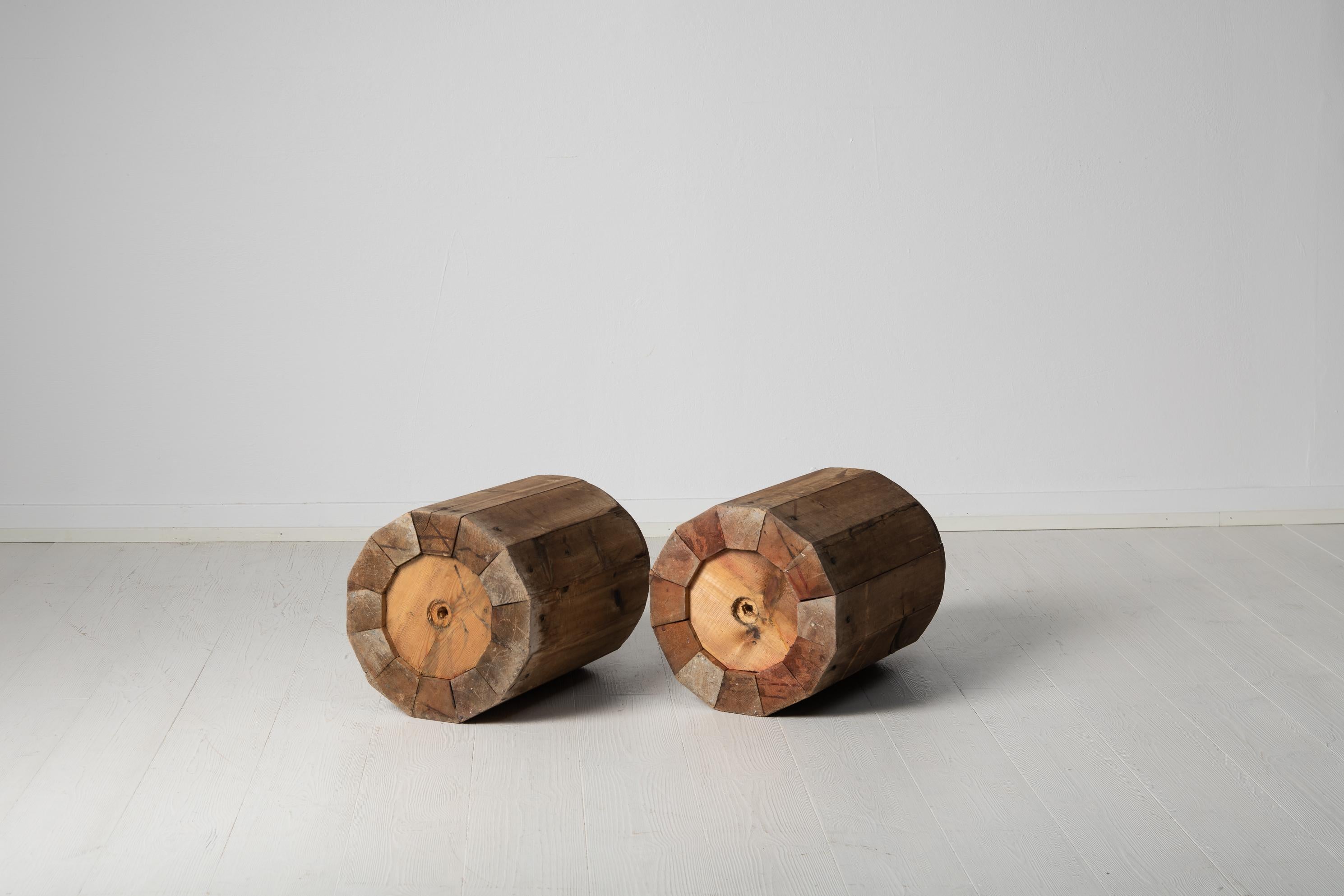 Pair of Antique Swedish Pine Pedestals 1