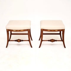 Pair of Antique Swedish Regency Stools