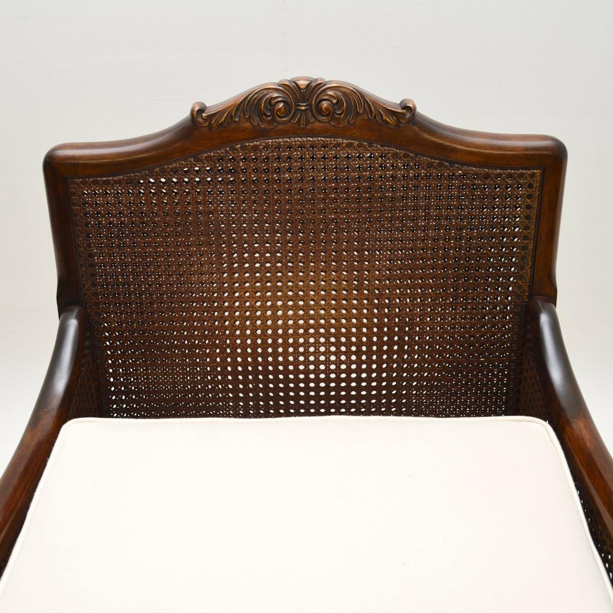 Pair of Antique Swedish Satin Birch Bergère Armchairs For Sale 5
