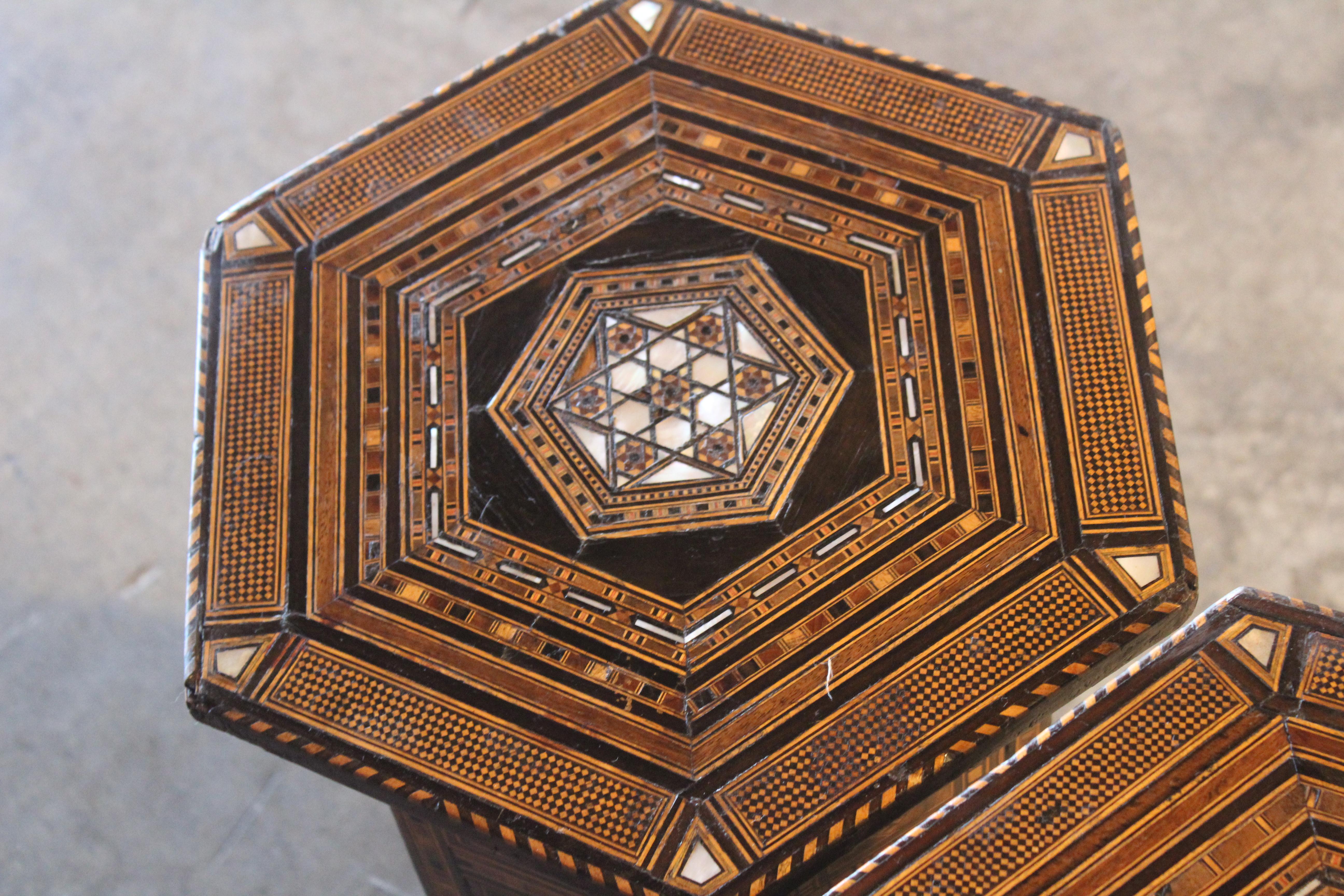 Pair of Antique Syrian Inlaid Side Tables 6