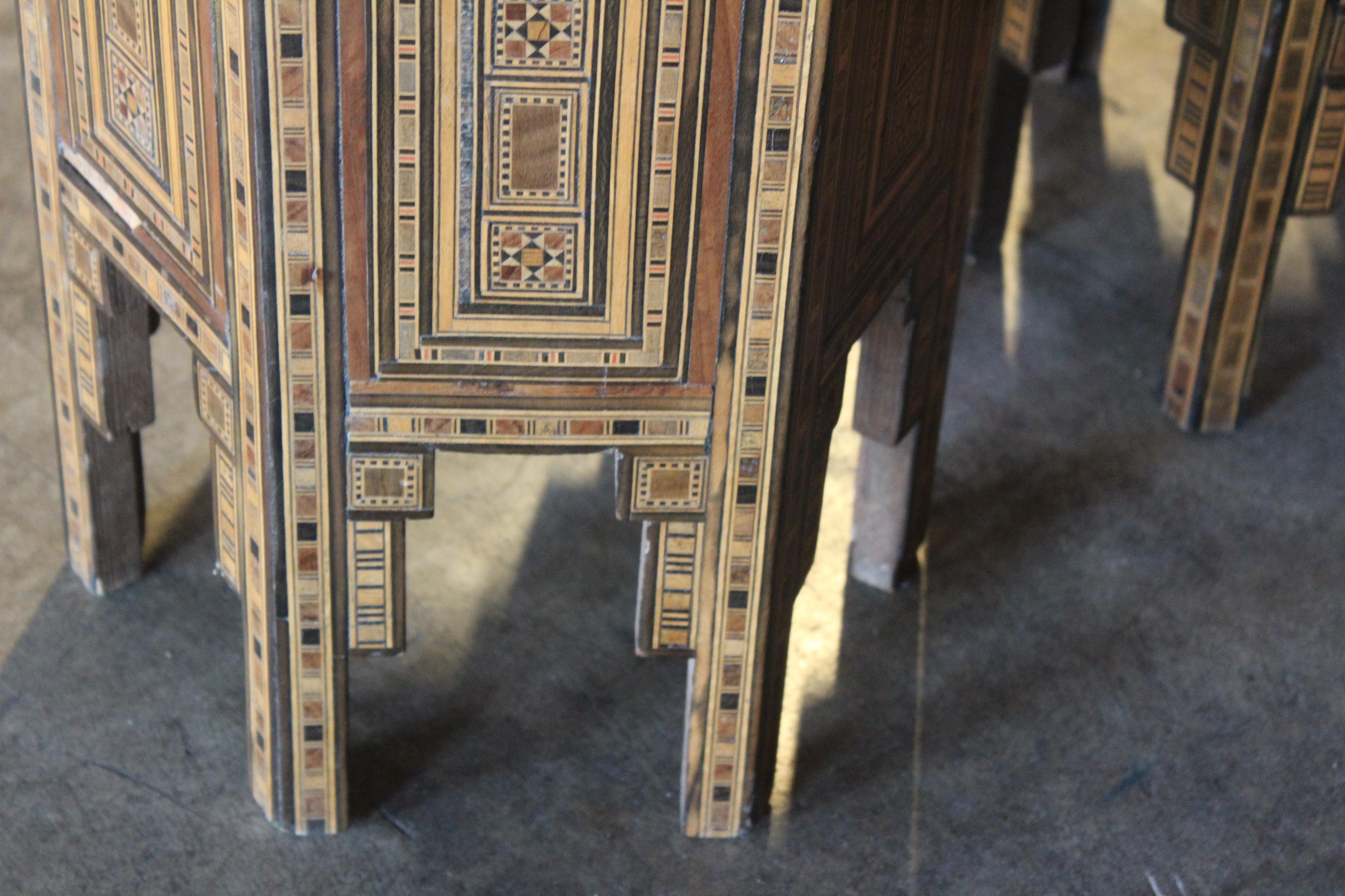 Pair of Antique Syrian Inlaid Side Tables 14