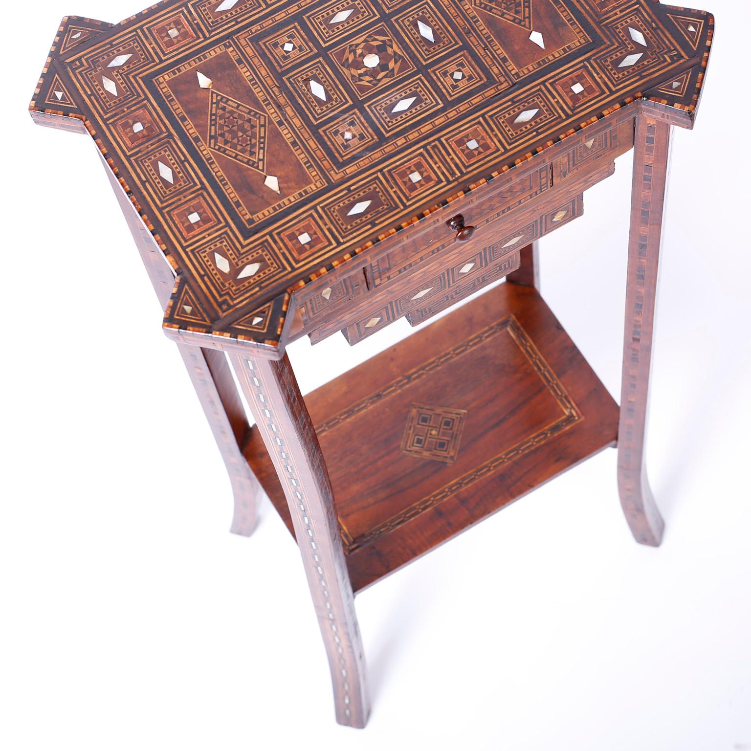 Pair of Antique Syrian Inlaid Stands or Tables 3