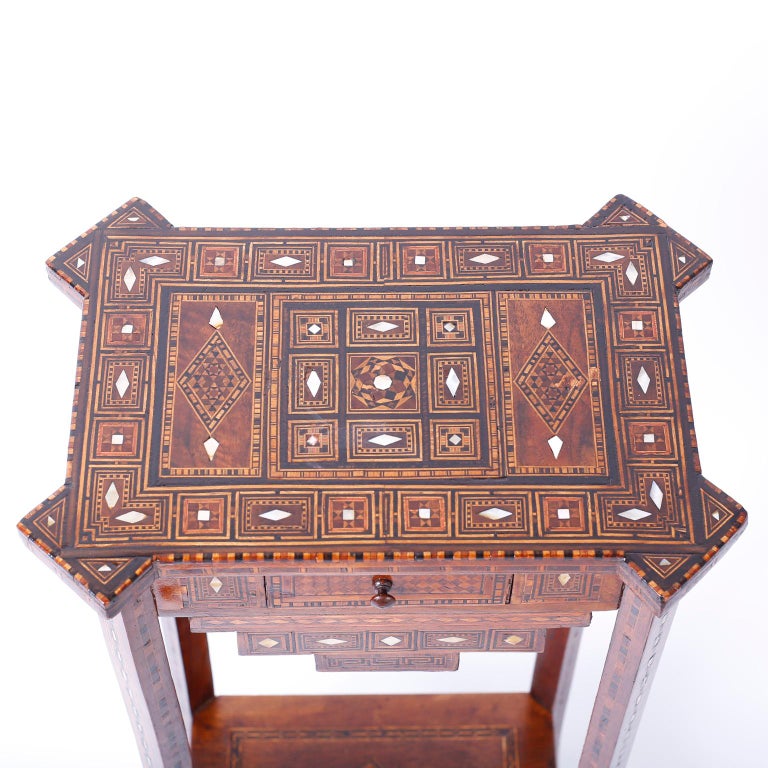 Pair of Antique Syrian Inlaid Stands or Tables For Sale at 1stdibs
