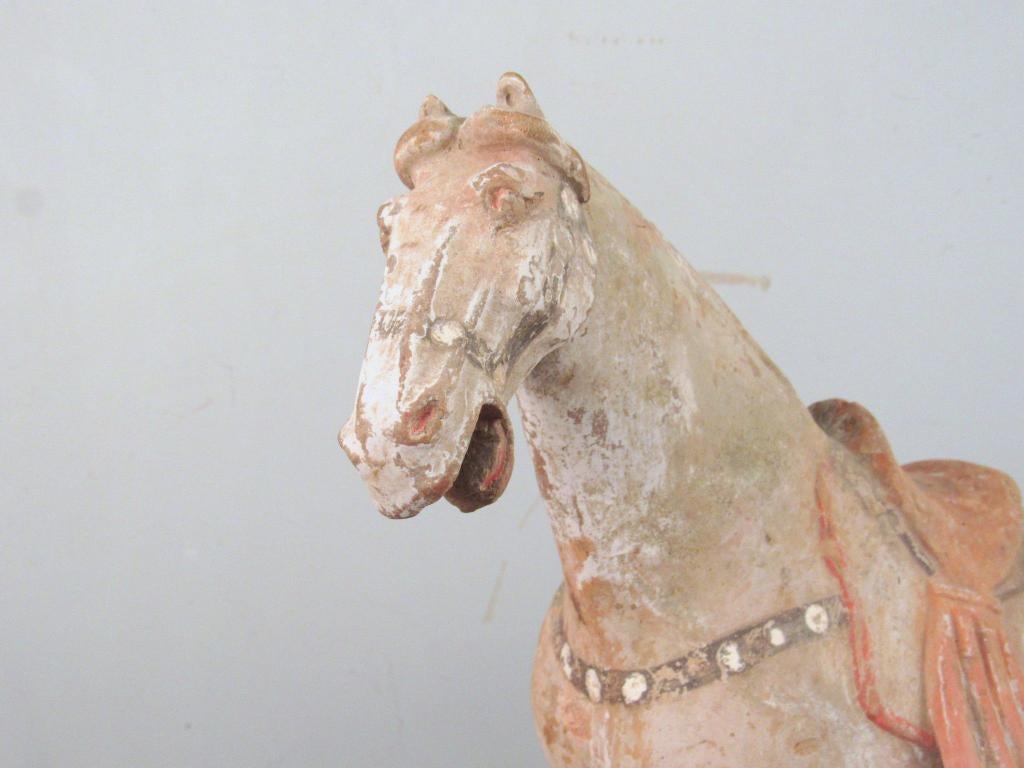 Pair of Antique Tang Style Pottery Horses 2