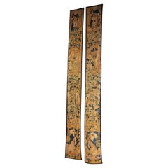 Coppia di antiche bordure di arazzo delle Fiandre, circa 1580