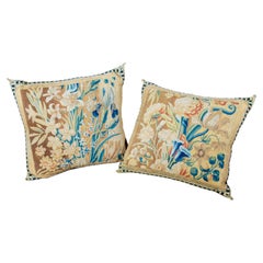 Pair of Antique Tapestry Pillows or Cushions, 17th Century French