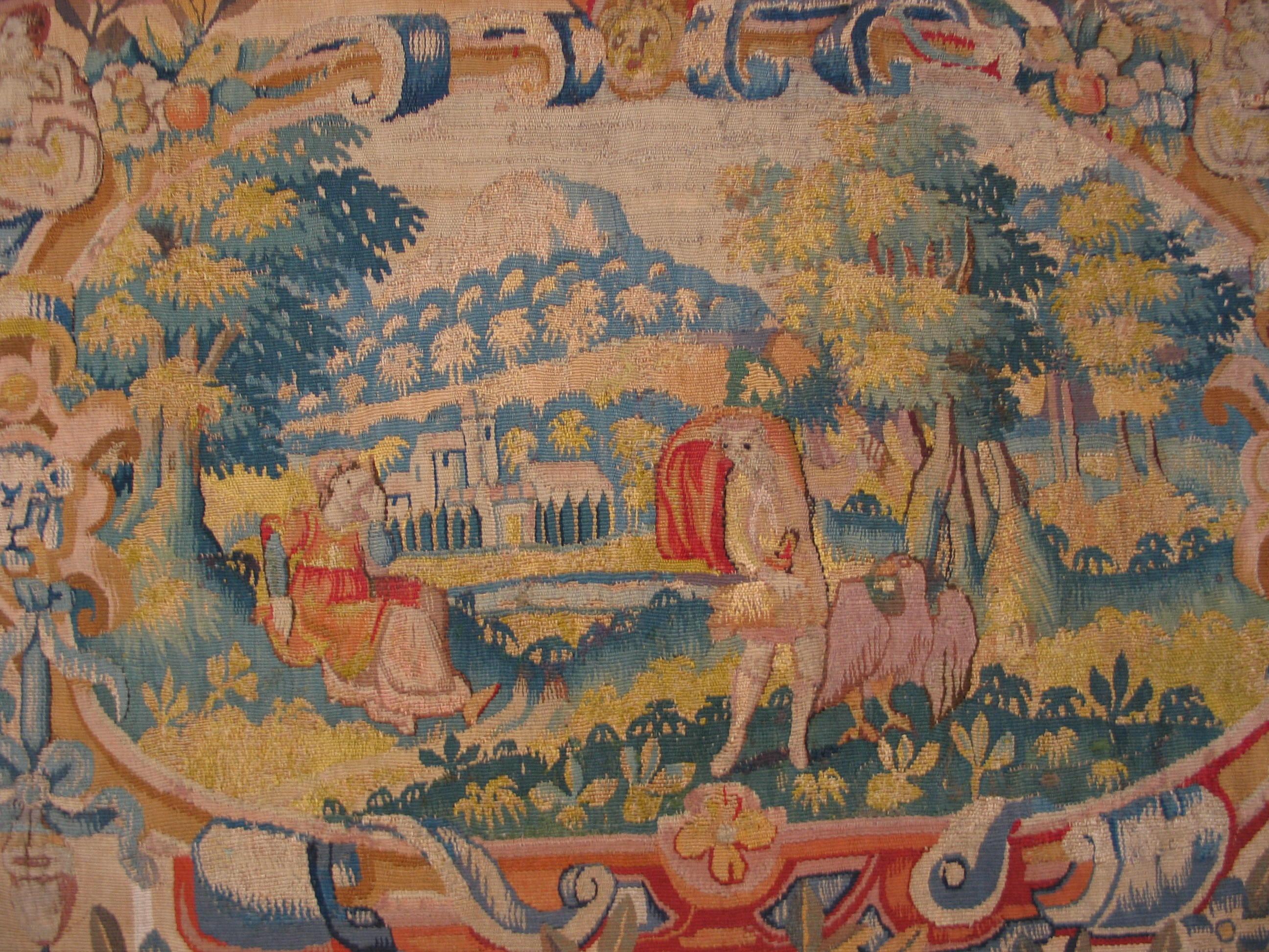 Baroque 17th Century Pair of Flemish Tapestry ( 2' x 3'4