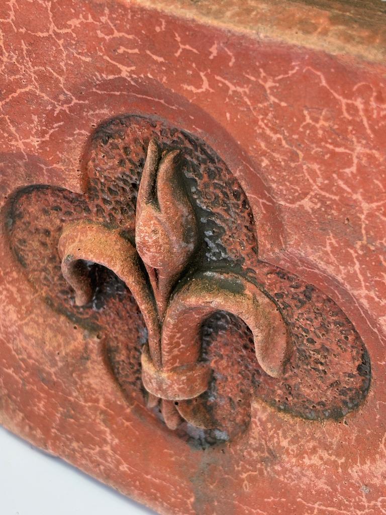 Coppia di modanature architettoniche antiche in terracotta - Fleur-de-Lis e Rosetta, CIRCA in vendita 7