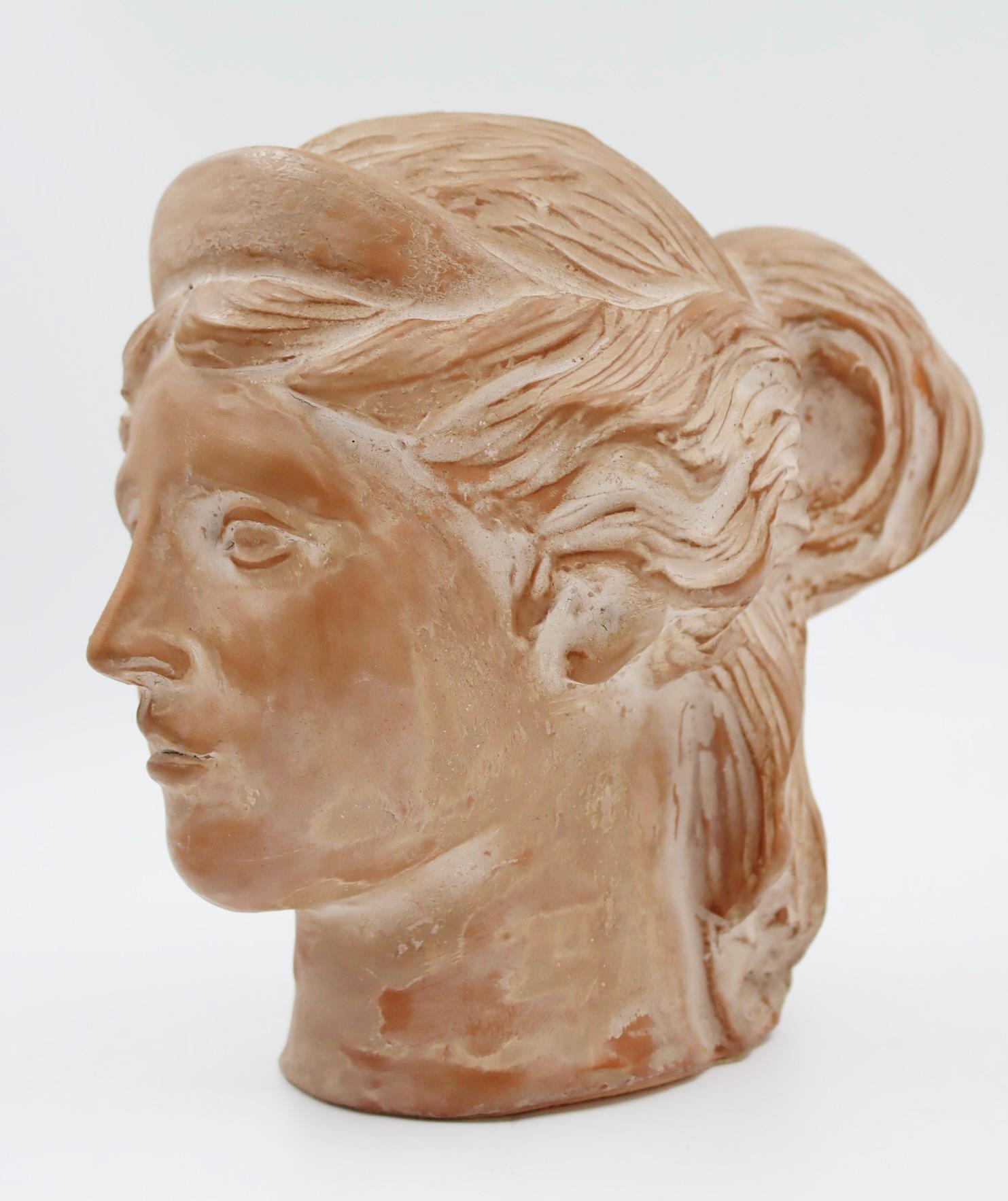 Pair of Antique Terracotta Heads, 20th Century 8