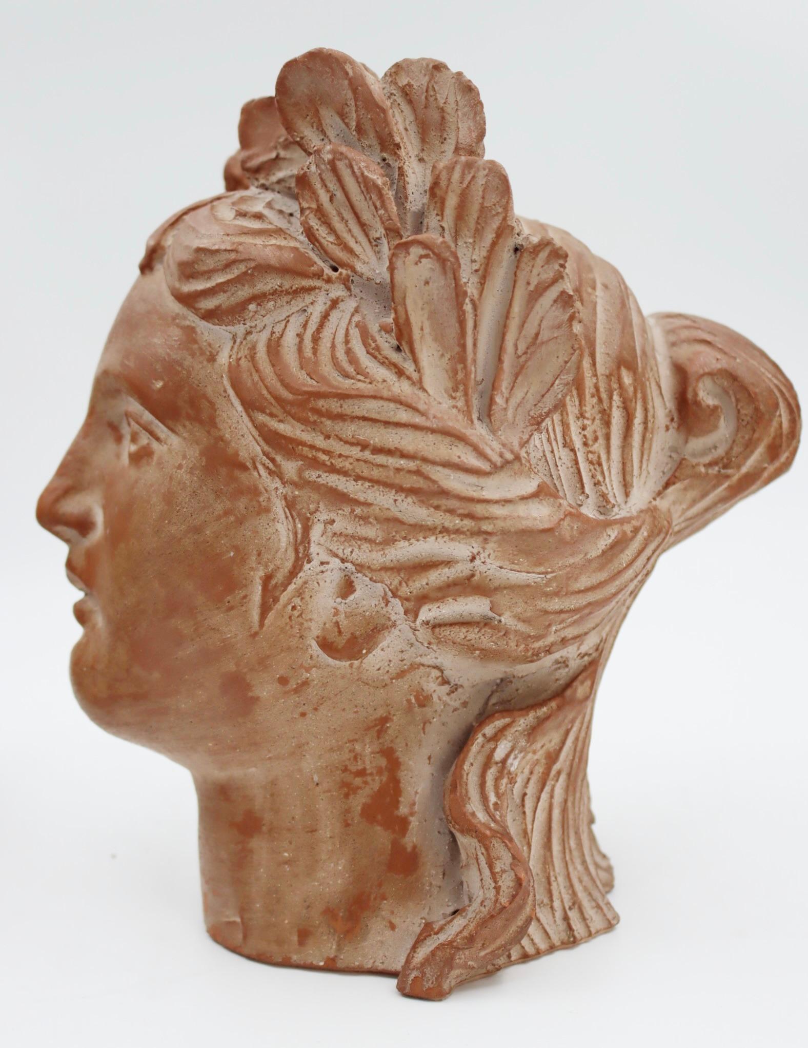 Pair of Antique Terracotta Heads, 20th Century In Good Condition In Saint-Ouen, FR