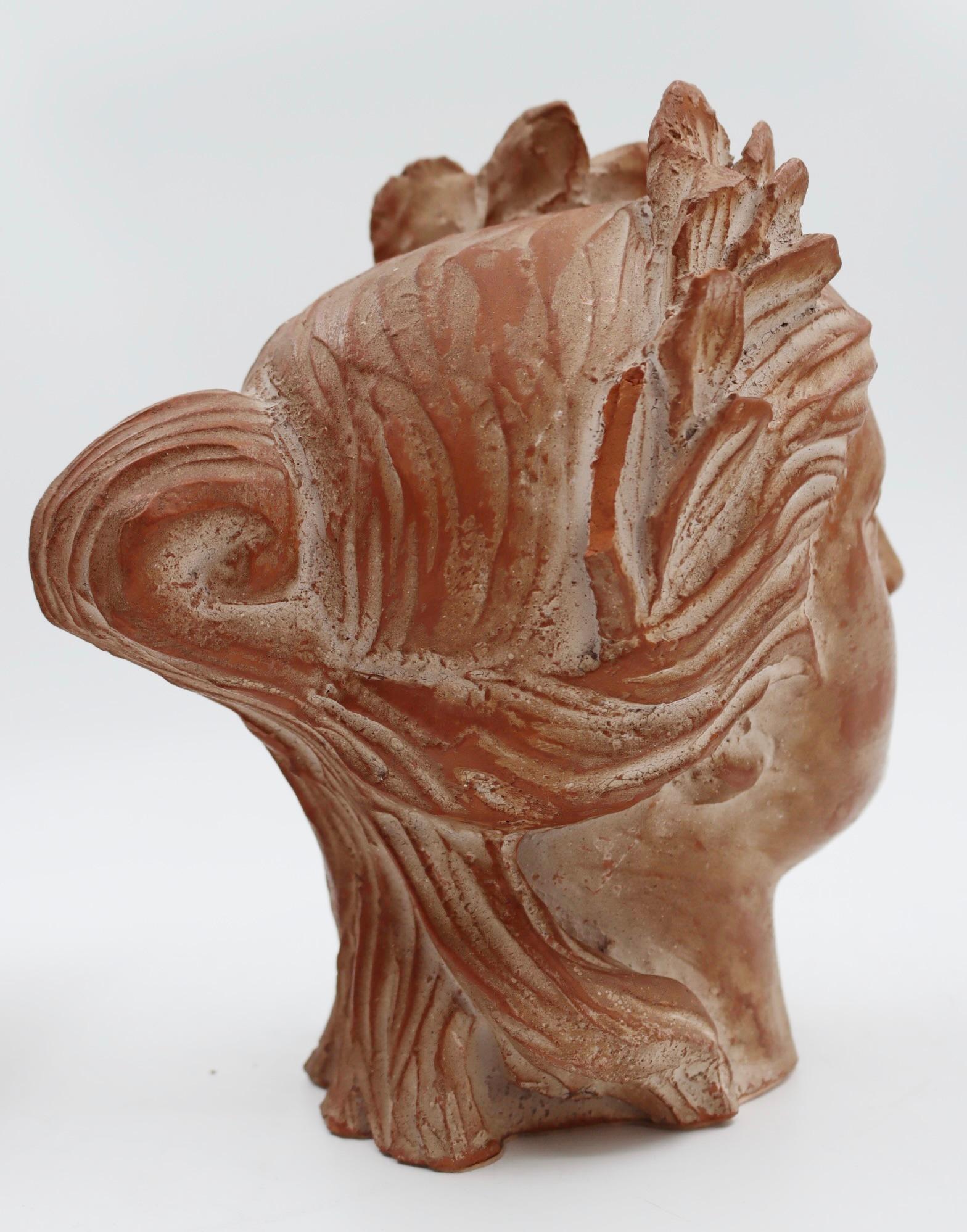 Pair of Antique Terracotta Heads, 20th Century 1