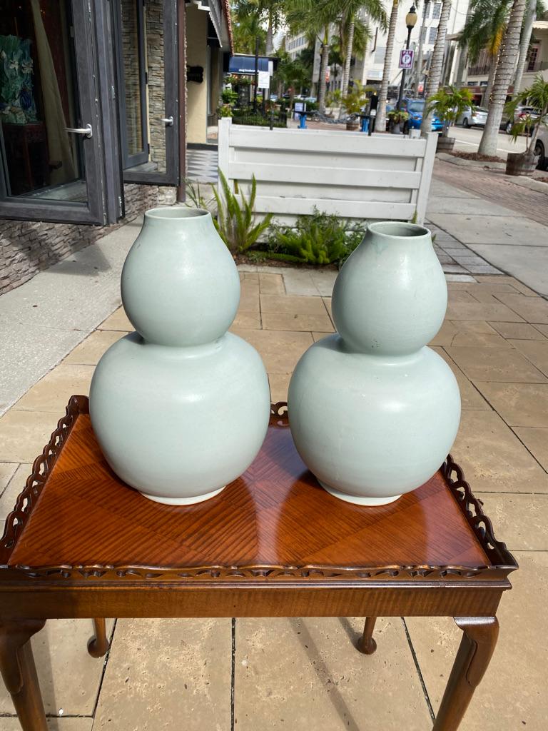 Chinese Export Pair of Antique Thai Double Gourd Vases